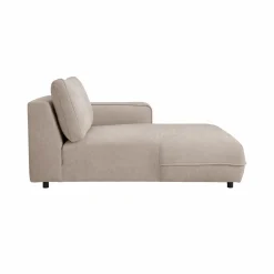 Méridienne pour canapé modulable tissu Solenn - Grège - Méridienne droite