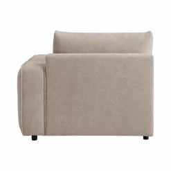 Méridienne pour canapé modulable tissu Solenn - Grège - Méridienne droite