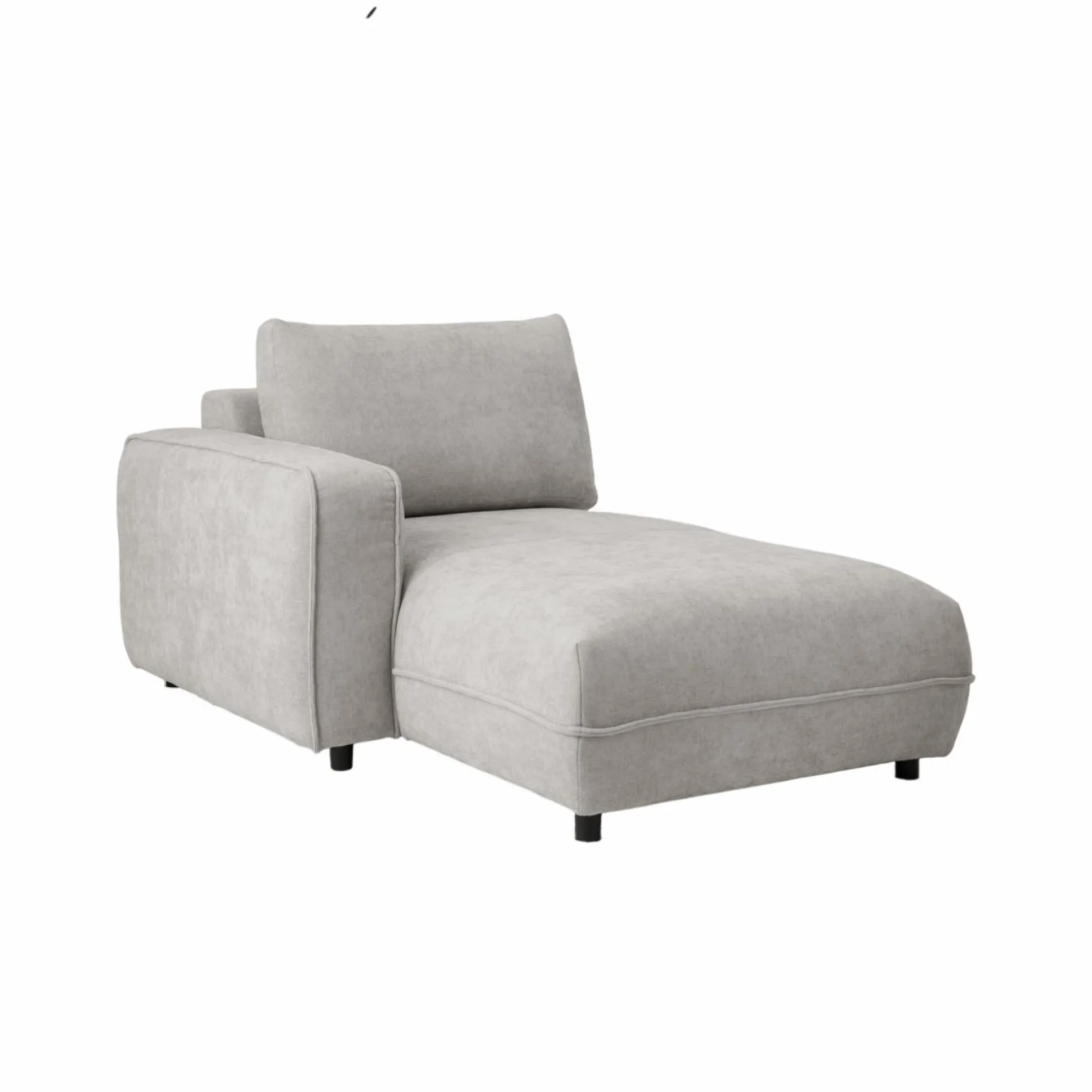 Méridienne pour canapé modulable tissu Solenn - Galet - Méridienne droite