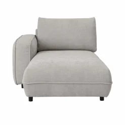 Méridienne pour canapé modulable tissu Solenn - Galet - Méridienne droite