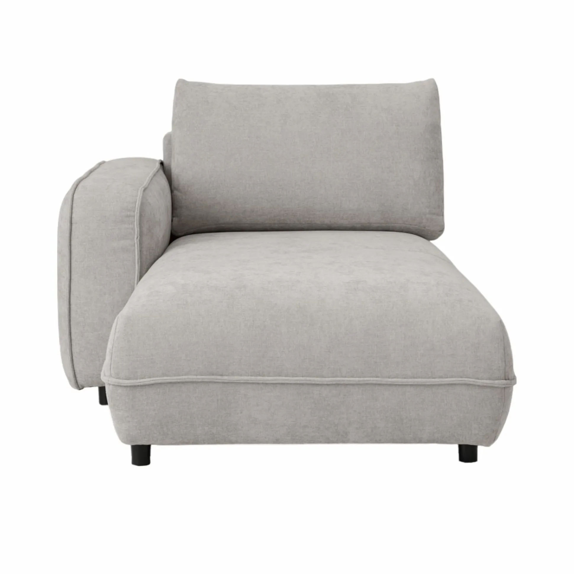 Méridienne pour canapé modulable tissu Solenn - Galet - Méridienne droite