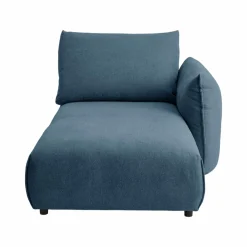 Méridienne pour canapé modulable tissu Solal - Bleu - Méridienne droite