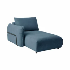 Méridienne pour canapé modulable tissu Solal - Bleu - Méridienne gauche