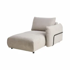 Méridienne pour canapé modulable tissu Solal - Beige - Méridienne droite