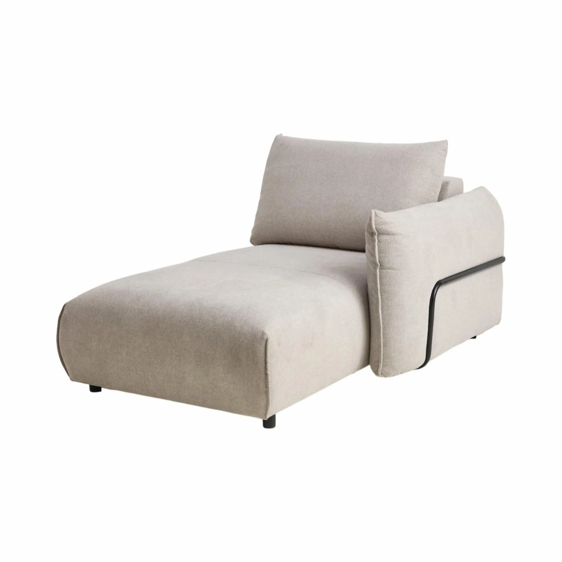 Méridienne pour canapé modulable tissu Solal - Beige - Méridienne droite