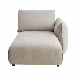 Méridienne pour canapé modulable tissu Solal - Beige - Méridienne droite