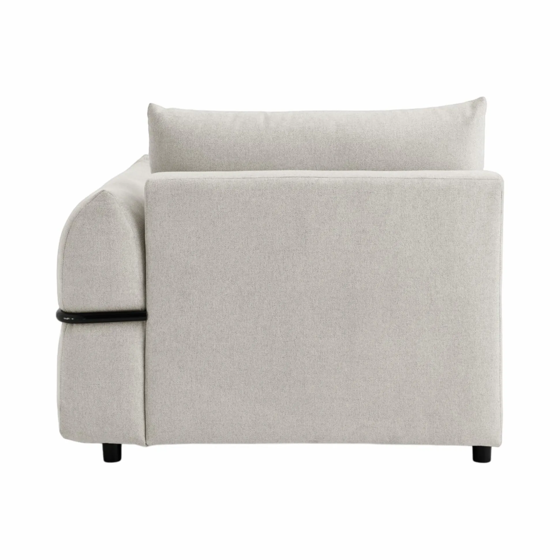 Méridienne pour canapé modulable tissu Solal - Beige - Méridienne droite