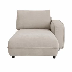 Méridienne pour canapé modulable tissu Solenn - Ecru - Méridienne droite