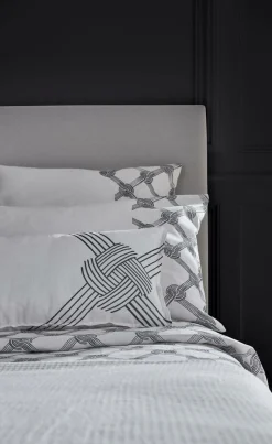 Parure de lit coton lin Grand hôtel - Galuchat/Carbone - 240 x 220 cm