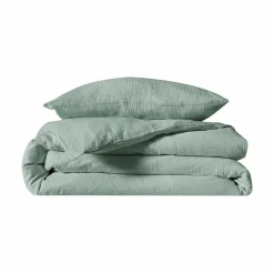 Parure de lit enfant gaze de coton bio Lou - Vert d'eau - 140 x 200 cm