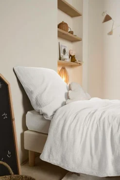 Parure de lit enfant gaze de coton bio Lou - Blanc - 140 x 200 cm