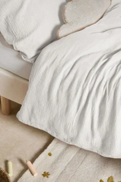 Parure de lit enfant gaze de coton bio Lou - Blanc - 140 x 200 cm