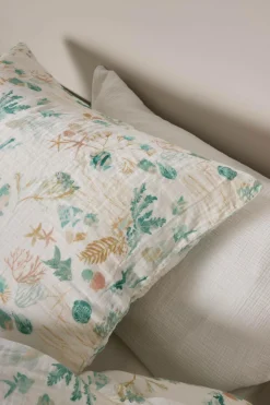 Parure de lit enfant gaze de coton Chansons d'eaux douces - Bleu - 140 x 200 cm