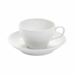 PILLIVUYT Lot de 6 Tasses genieu et soucoupes Plissé