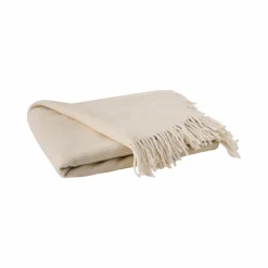 Plaid coton polyester recyclé Perrin - Ecru - 130 x160 cm