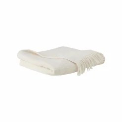 Plaid nid d'abeille coton polyester recyclé Pazenn - Ecru - 130 x160 cm