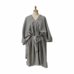 Plaid poncho multifonction en laine Pema - Granit