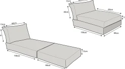 Pouf Bain de soleil Recyclé Heva - Sable