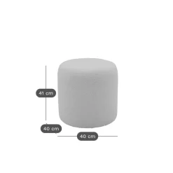 Pouf bouclette 40 cm Ome - Vert Kaki