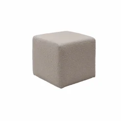 Pouf bouclette carré Ome - Gris Clair