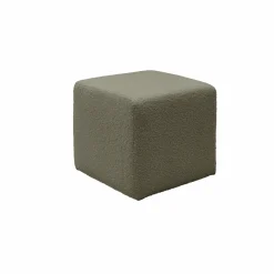 Pouf bouclette carré Ome - Vert Kaki