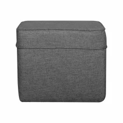 Pouf carré tissu Ondine - Anthracite