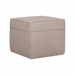 Pouf carré tissu Ondine - Crème