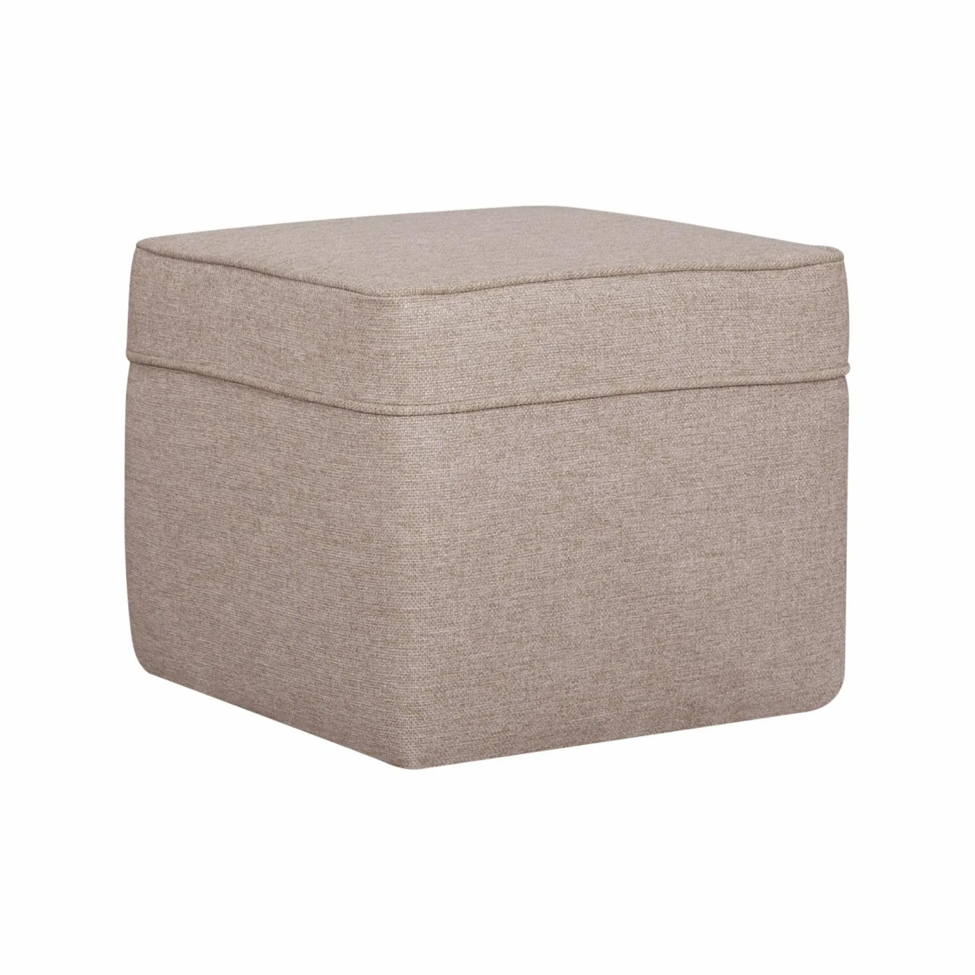 Pouf carré tissu Ondine - Crème