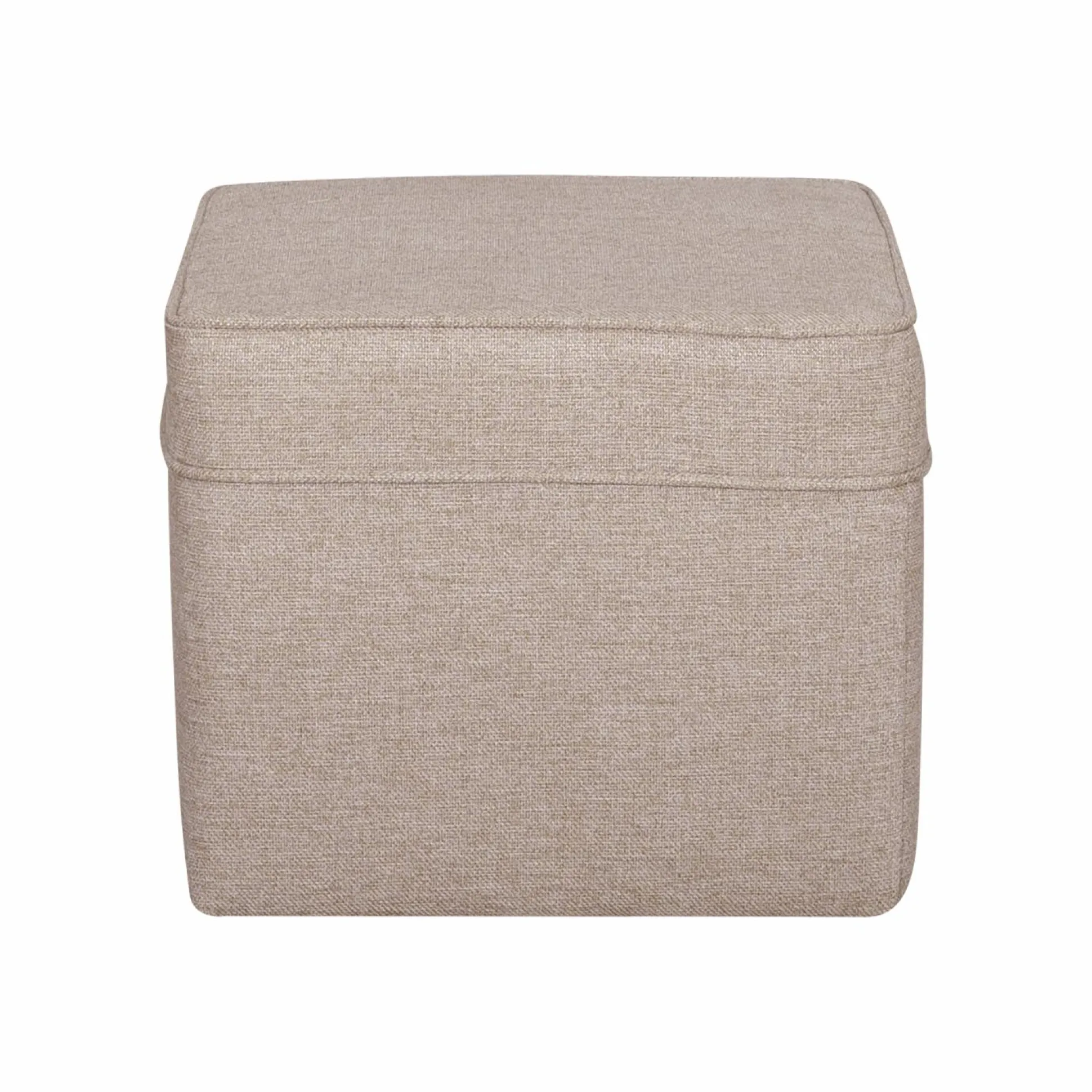 Pouf carré tissu Ondine - Crème