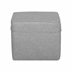 Pouf carré tissu Ondine - Gris