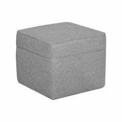 Pouf carré tissu Ondine - Gris