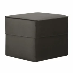 Pouf carré velours Oscar - Gris Clair