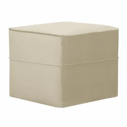 Pouf carré velours Oscar - Ecru