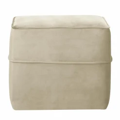 Pouf carré velours Oscar - Ecru