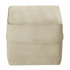 Pouf carré velours Oscar - Ecru