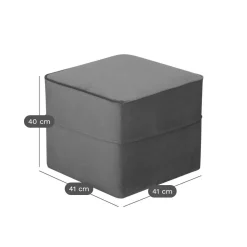 Pouf carré velours Oscar - Ecru