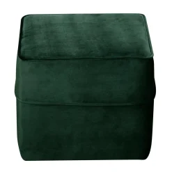 Pouf carré velours Oscar - Vert Emeraude