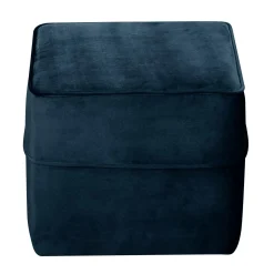 Pouf carré velours Oscar - Bleu
