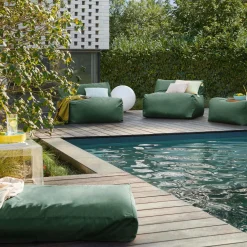 Pouf d'Extérieur Recyclé Heva - Vert Fougère