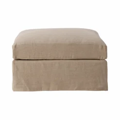 Pouf lin déhoussable Moëze - Naturel