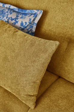 Pouf pour canapé modulable tissu Benny - Moutarde