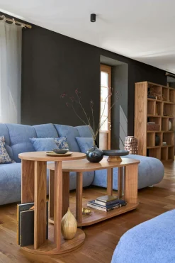 Pouf pour canapé modulable tissu Benny - Bleu