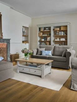 Pouf tissu déhoussable Naxos - Gris Souris