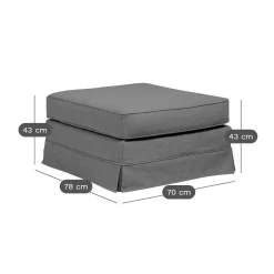 Pouf tissu déhoussable Naxos - Vert Olive