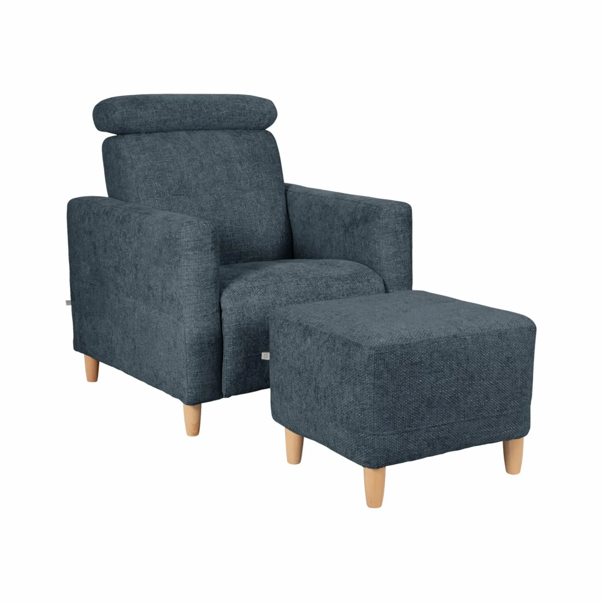 Repose pieds tissu Chambord - Bleu