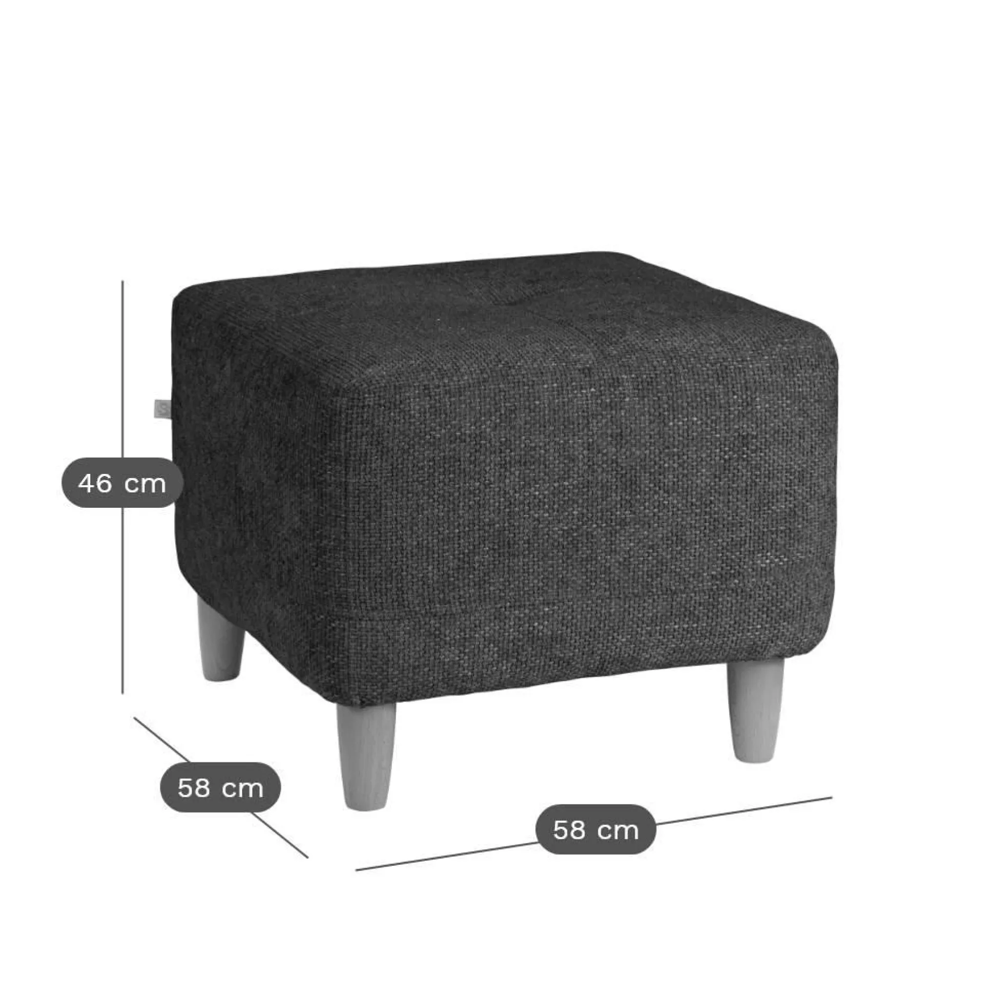 Repose pieds tissu Chambord - Bleu