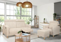 Repose pieds tissu Chambord - Ivoire