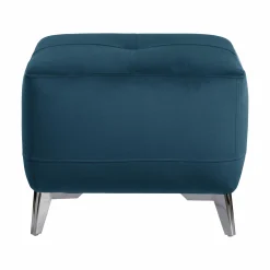 Repose pieds velours Cheverny - Bleu Canard