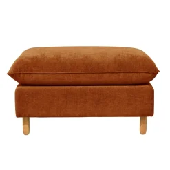 Repose-pieds tissu chenillé Portimo - Ocre