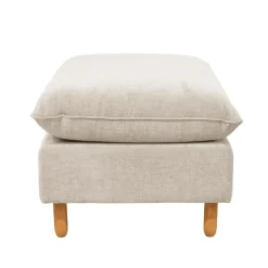 Repose-pieds tissu chenillé Portimo - Ecru